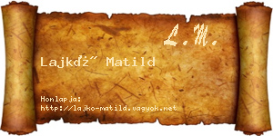 Lajkó Matild névjegykártya
